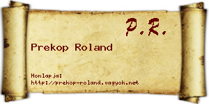 Prekop Roland névjegykártya